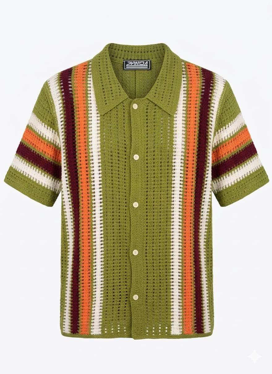 Retro Crochet Knit Shirt