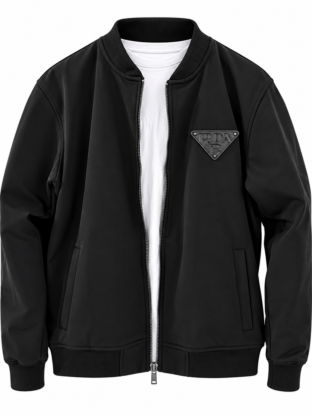 Men's Premium Textured Bomber Jacket – Black