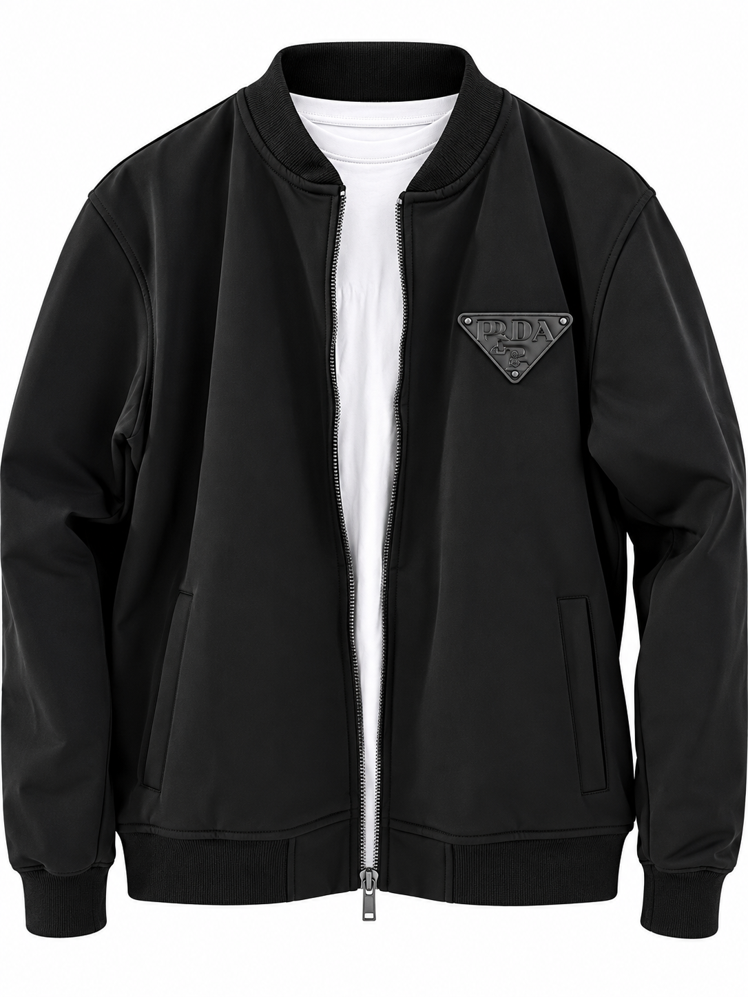 Men's Premium Textured Bomber Jacket – Black