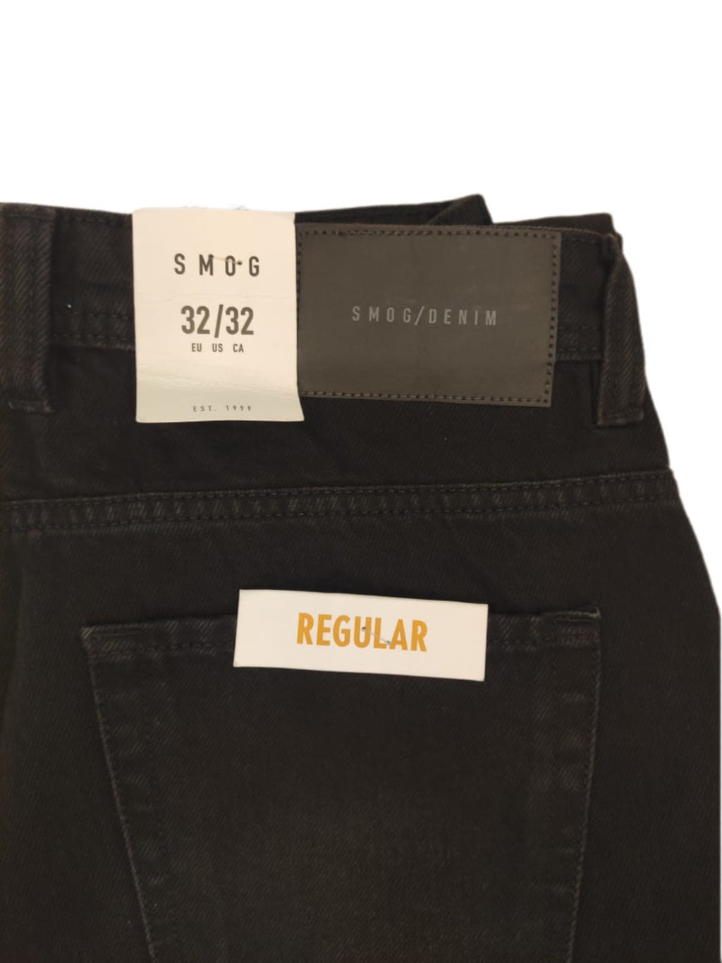 regular fit black denim jeans designed in a