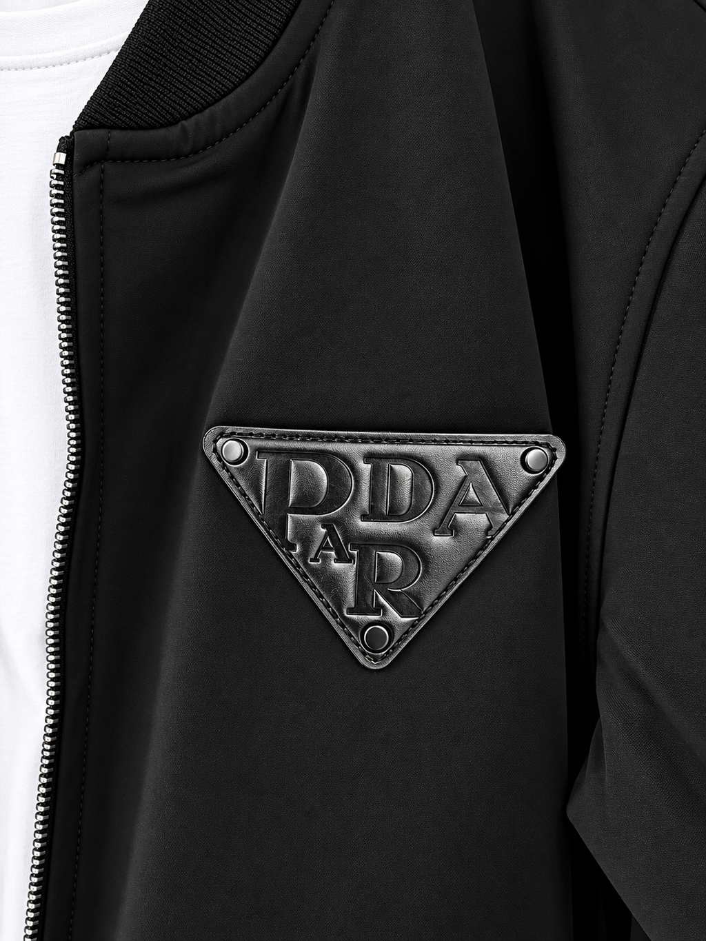 Men's Premium Textured Bomber Jacket – Black