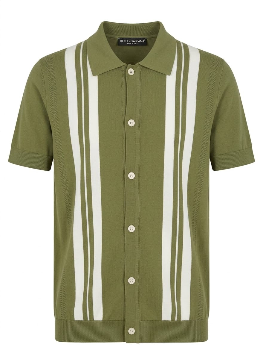 premium knitted button-up polo shirt