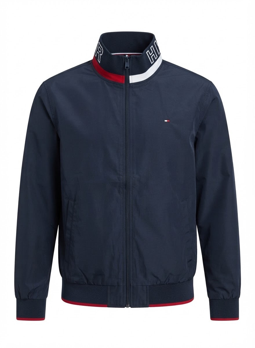 Men’s Classic High-Collar Zip-Up Jacket – Casual Sporty