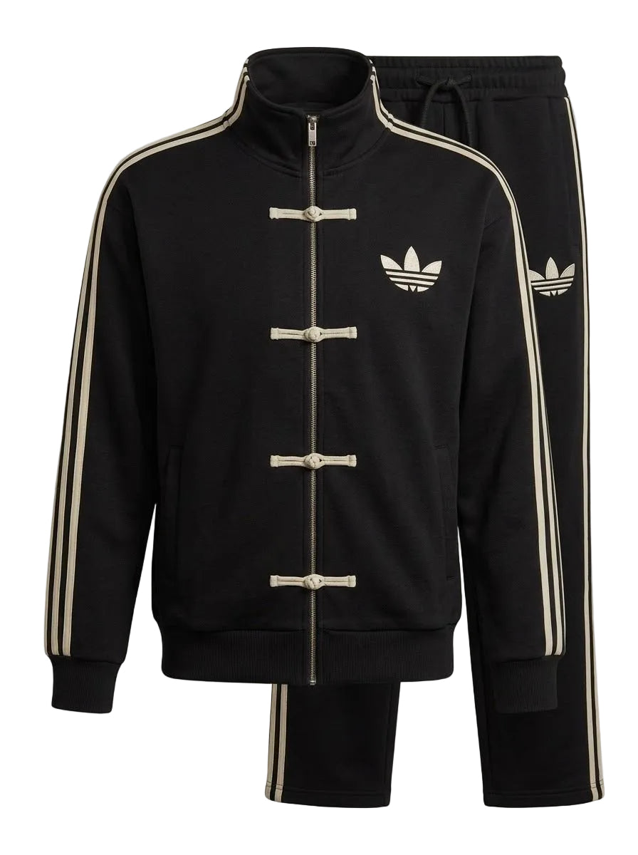 Men's Oriental-Fusion Tracksuit Set – Zippered Jacket & Sweatpants (2-Piece Set)