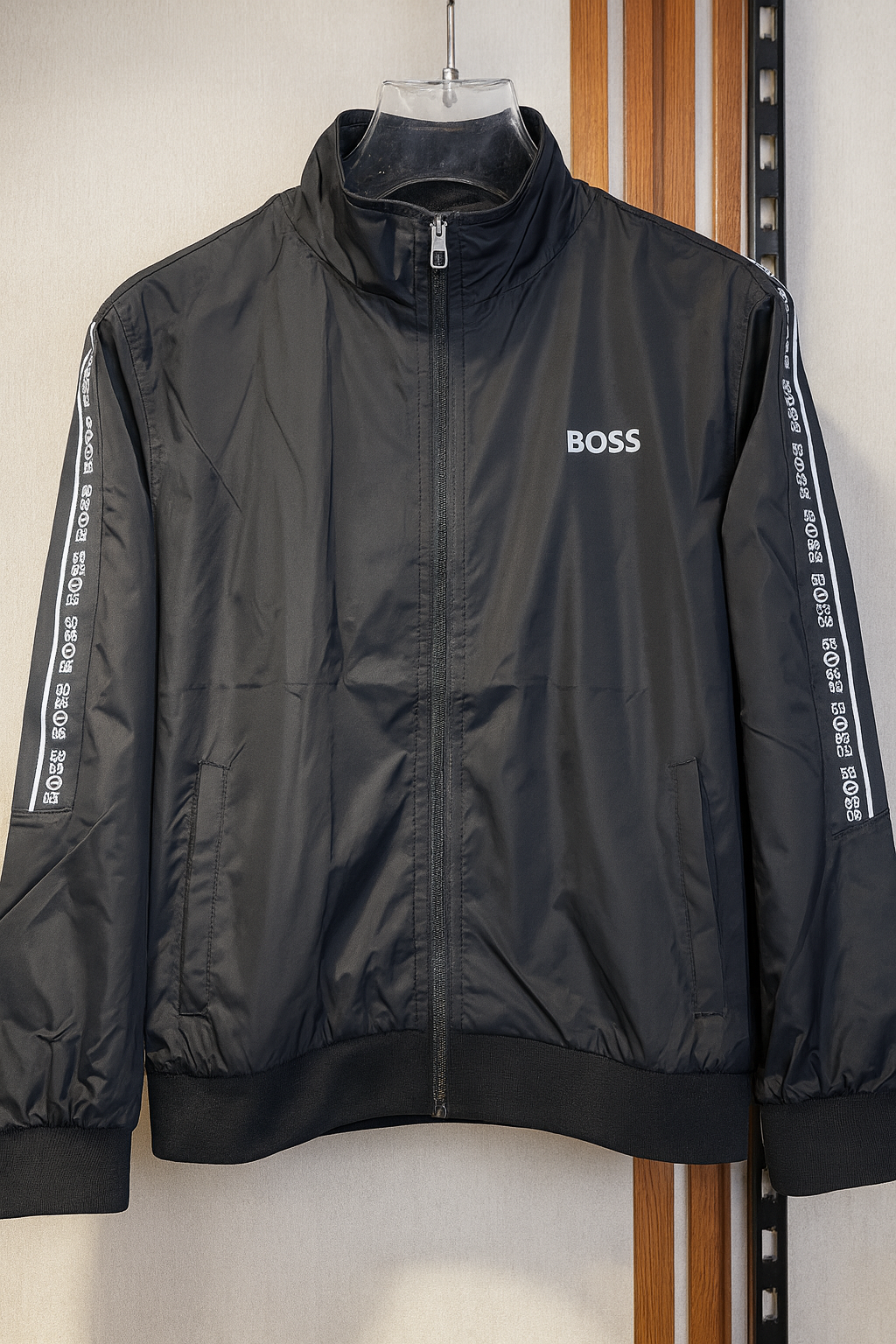 Men’s Lightweight Track Jacket with Side Logo Tape