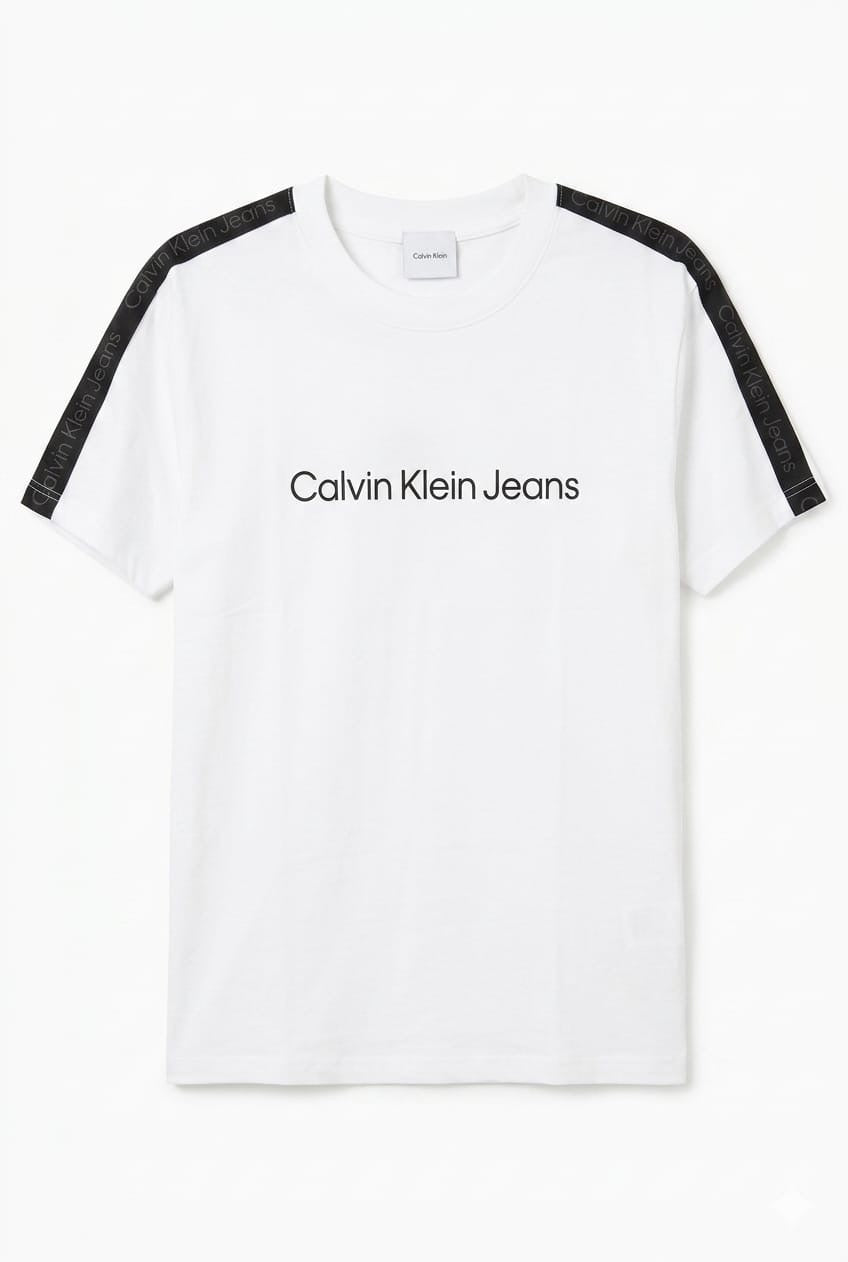 Men’s Premium Cotton T-Shirt – Clean Logo Print & Shoulder Tape Detail