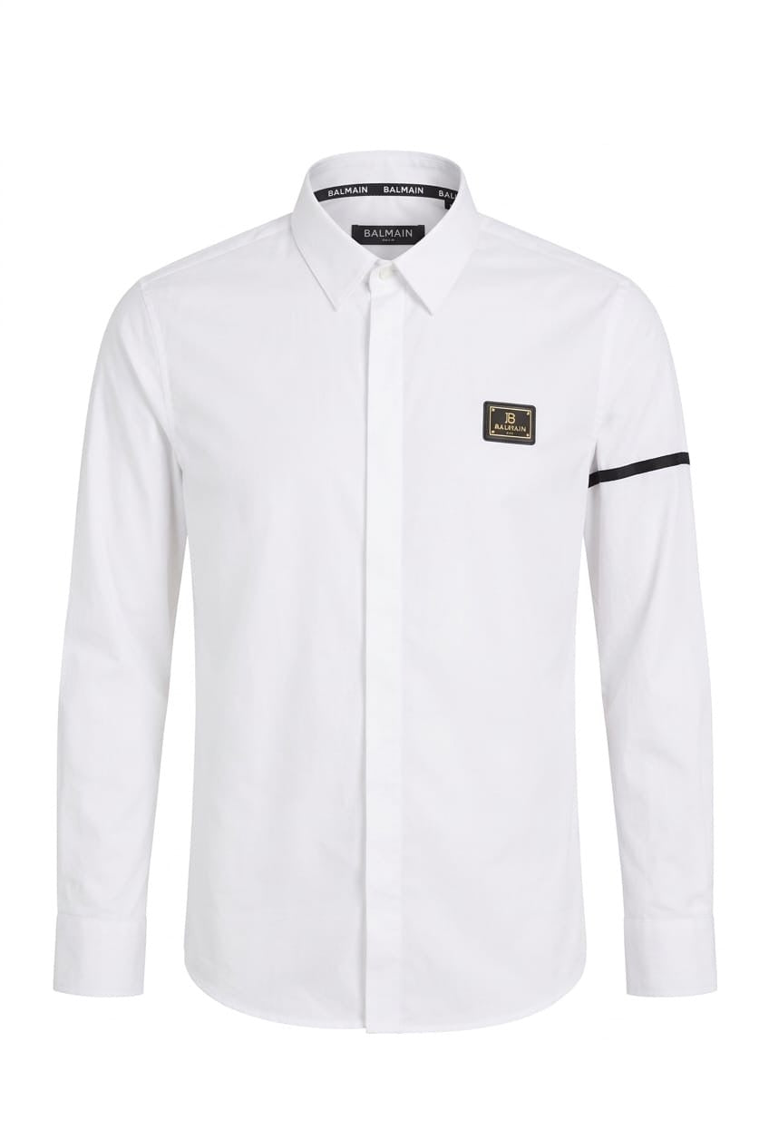 Men’s Premium Minimal Badge Shirt – Modern Luxury Fit