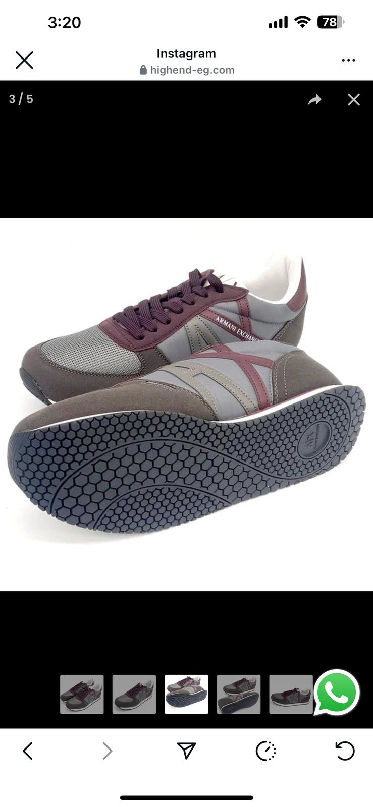 Sneakers - Burgundy & Charcoal