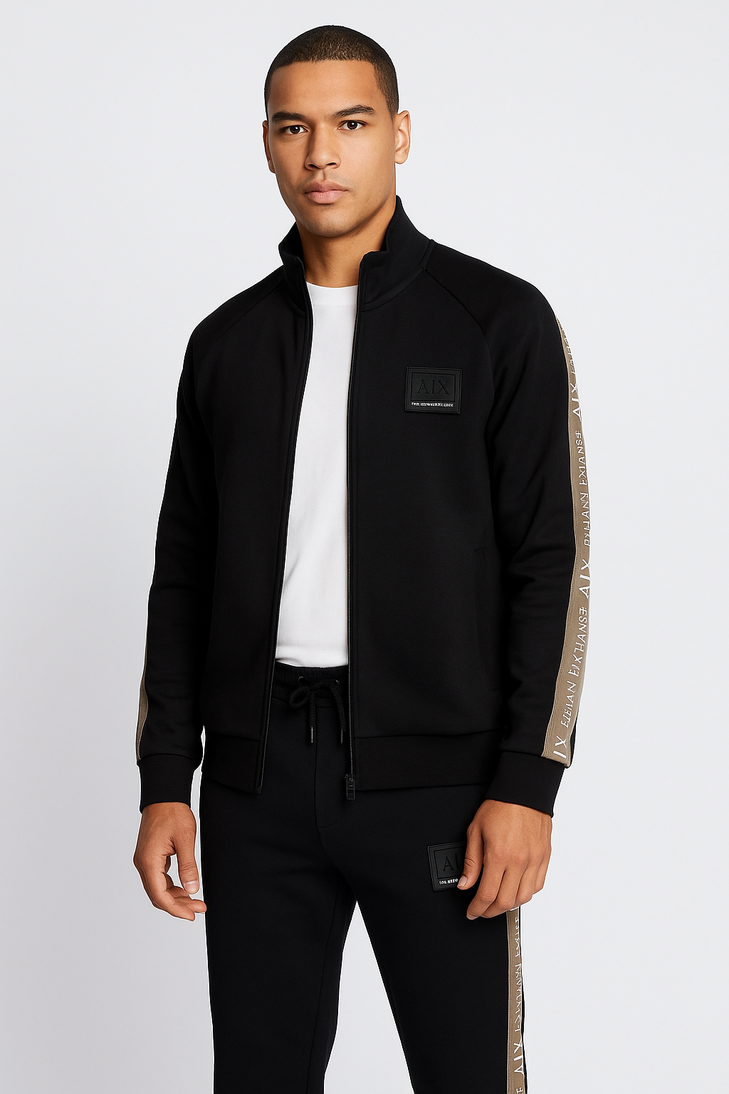 Men’s Black Tracksuit with Logo Tape