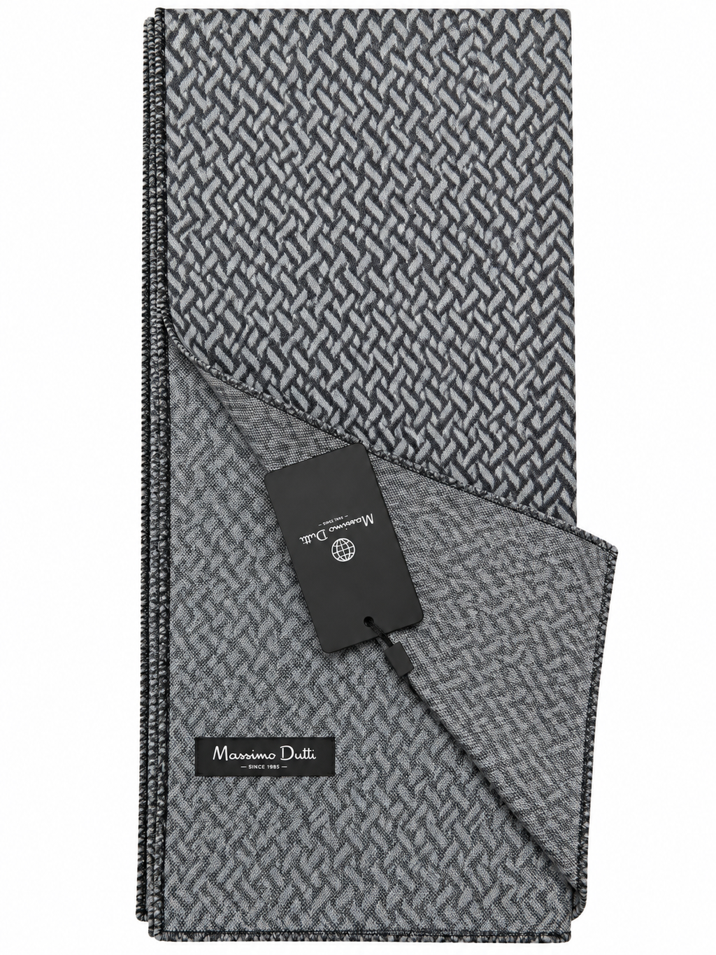 Grey & Black Geometric Pattern Scarf