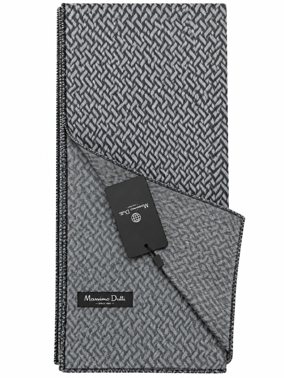 Grey & Black Geometric Pattern Scarf
