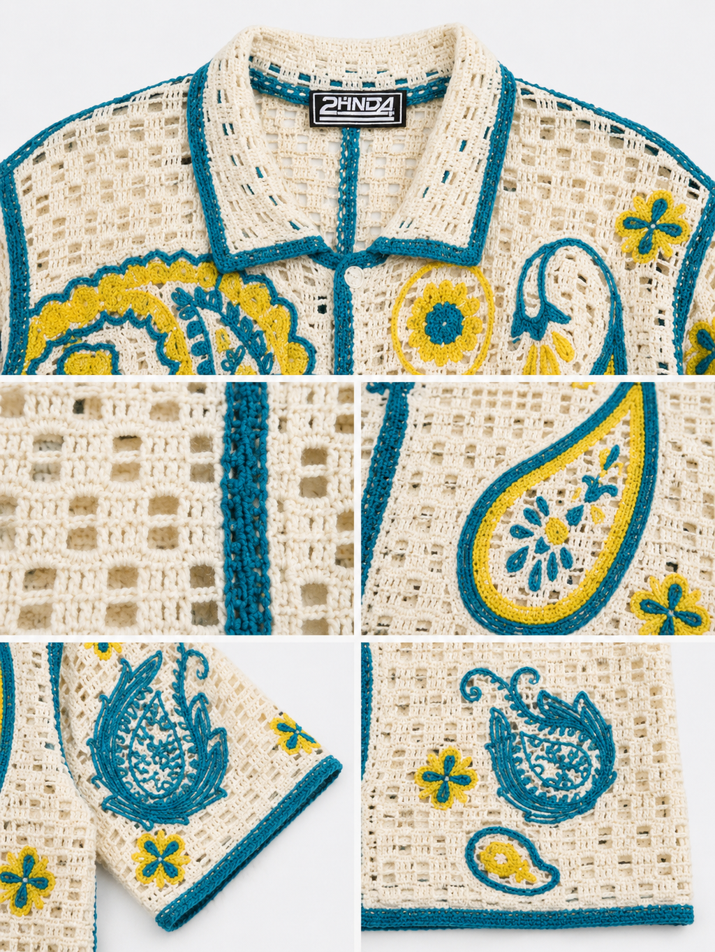 Paisley Crochet Knit Shirt