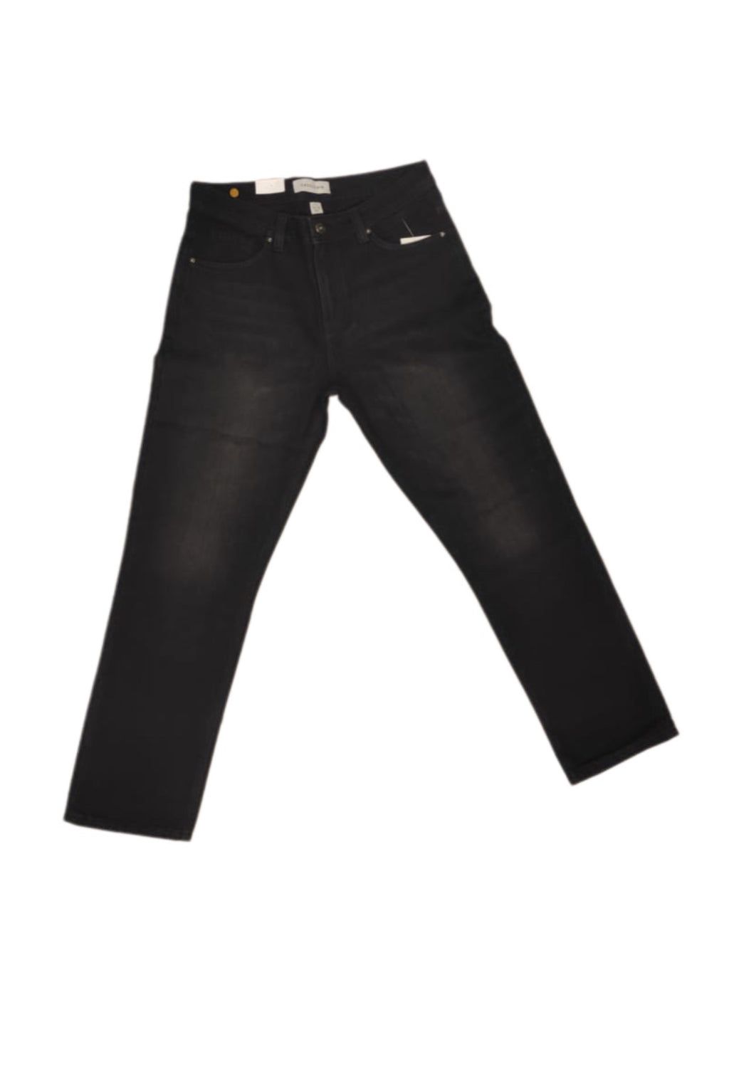 regular fit black denim jeans designed in a