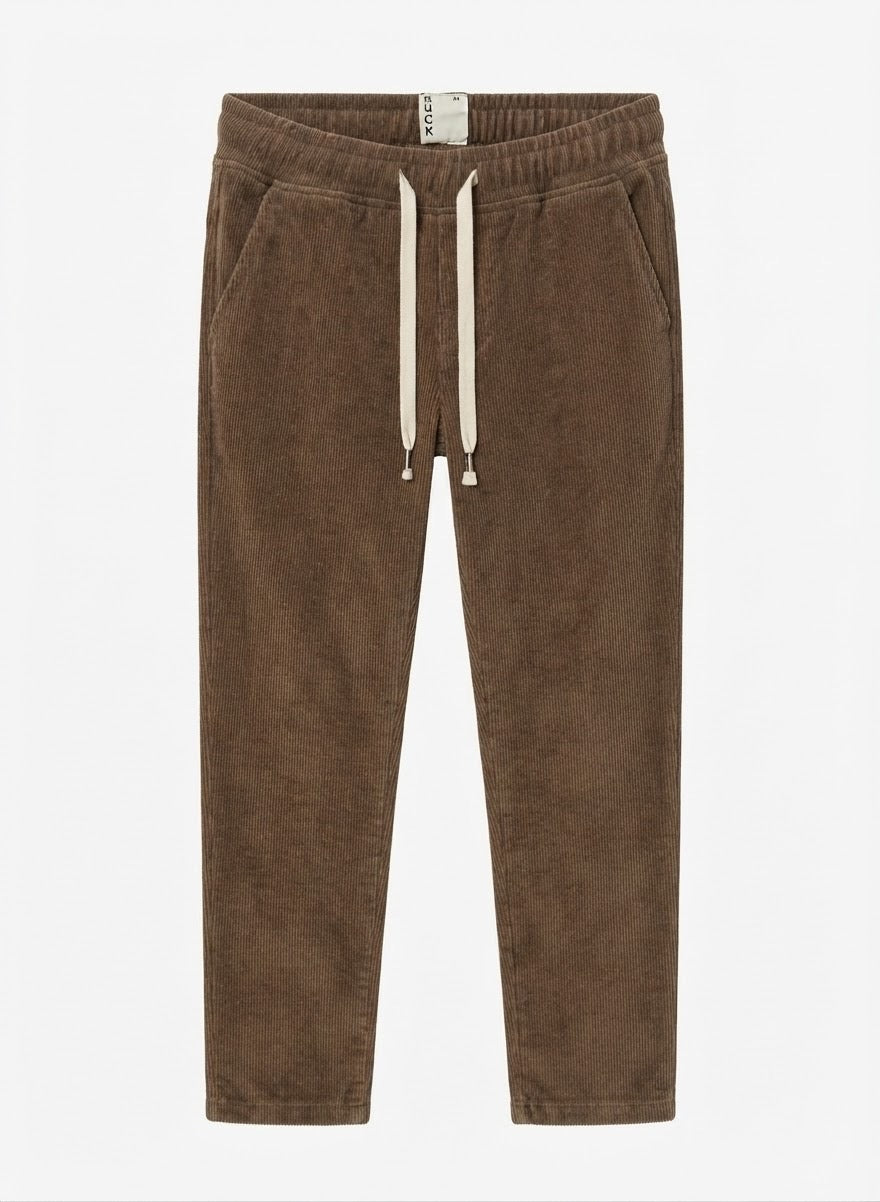 Men’s Corduroy Elastic Waist Trousers – Casual Fit Drawstring Pants