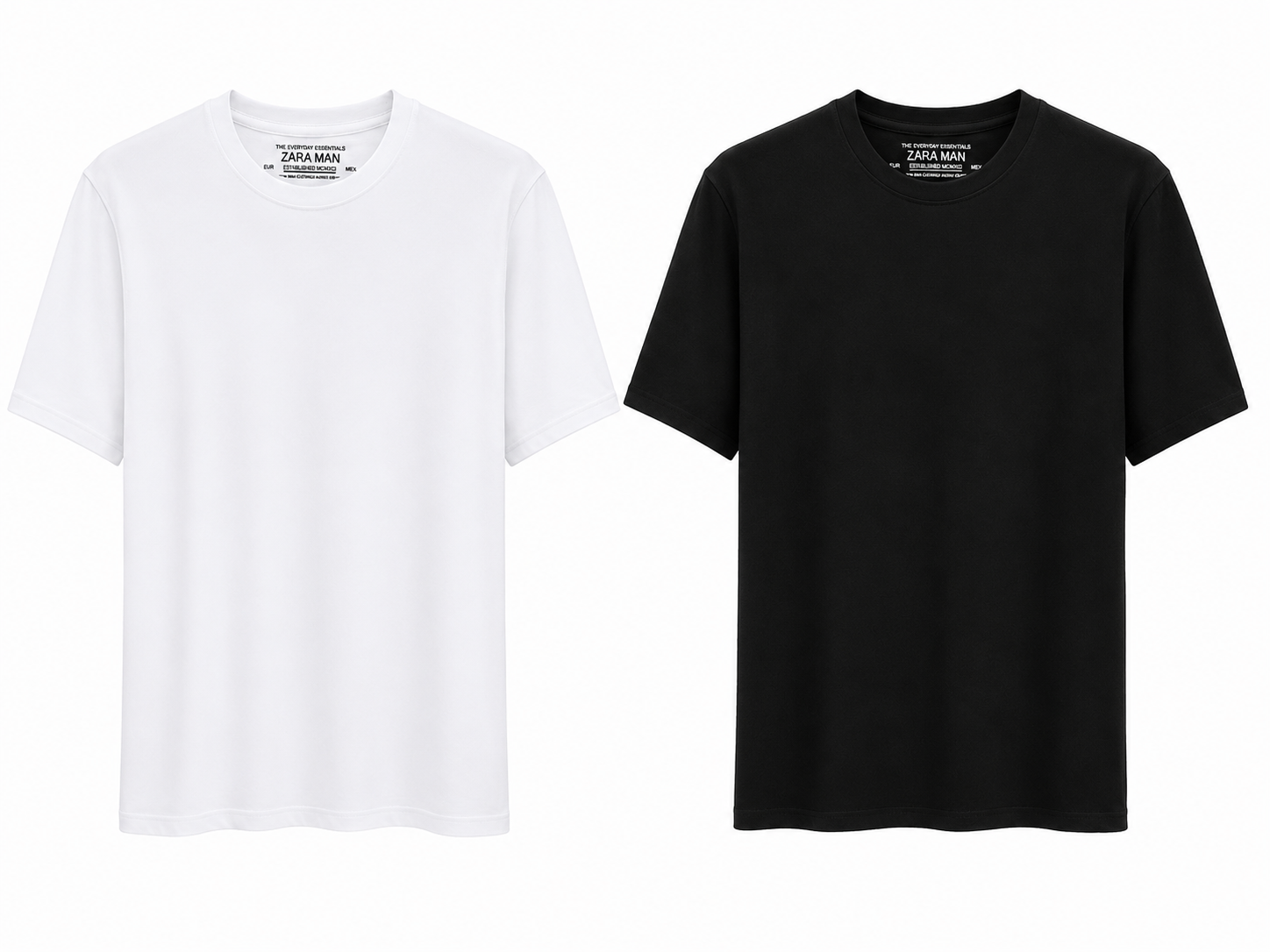 2-Pack Slim Fit Crew Neck T-Shirts – White/ black