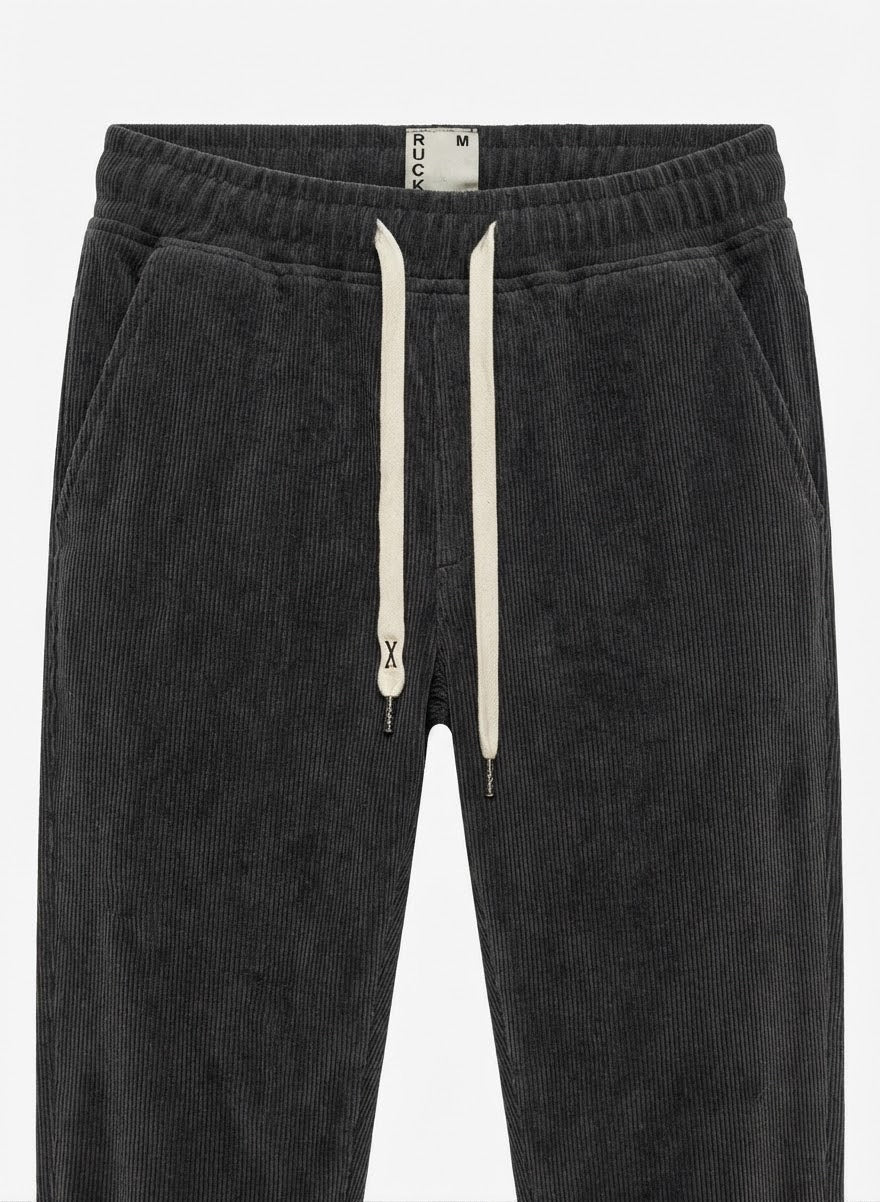 Men’s Corduroy Elastic Waist Trousers – Casual Fit Drawstring Pants