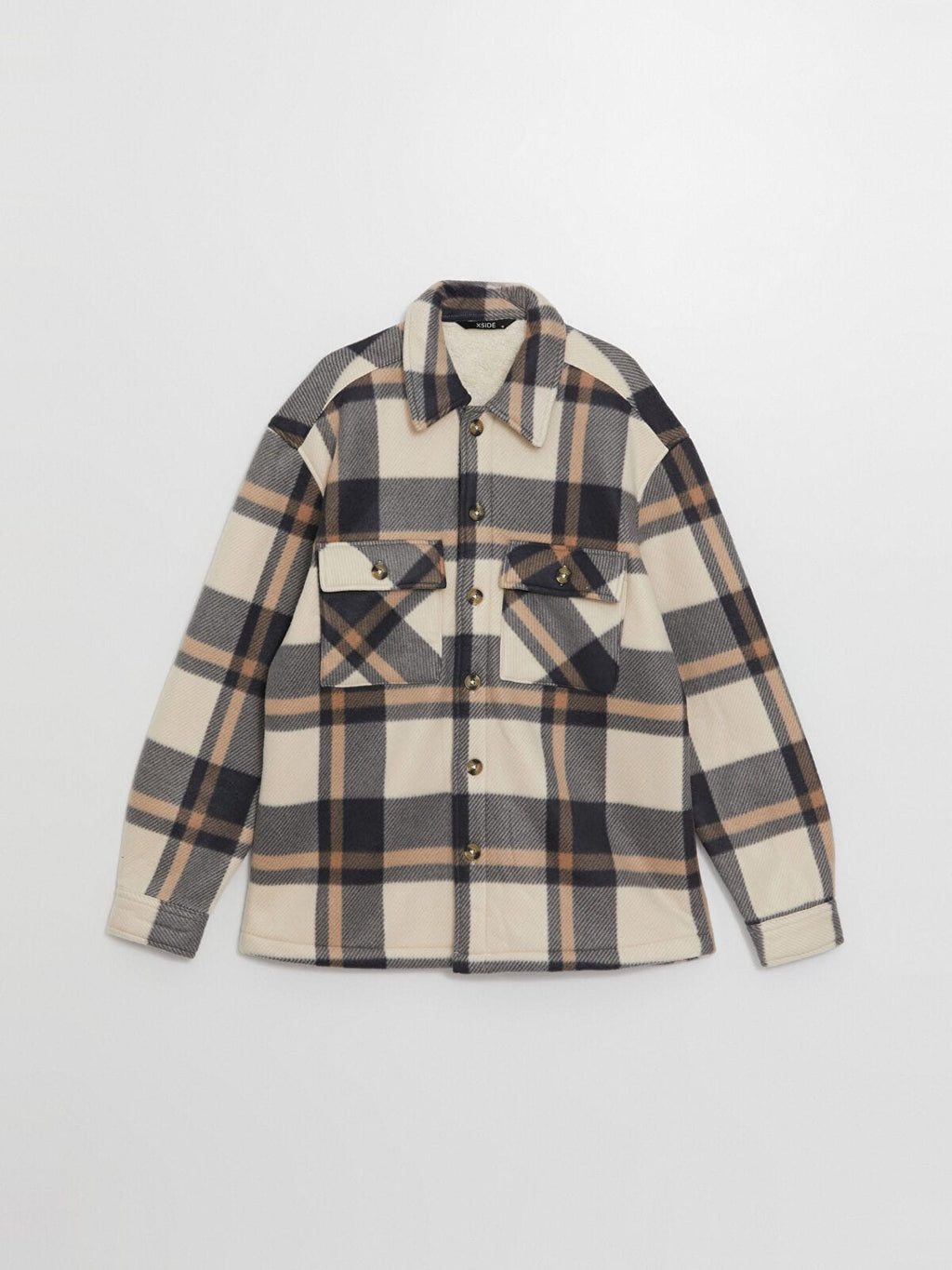oversized checked shacket