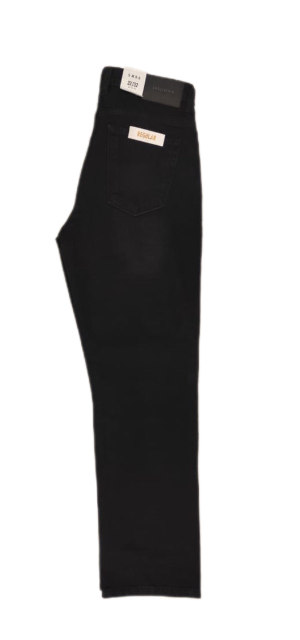 regular fit black denim jeans designed in a