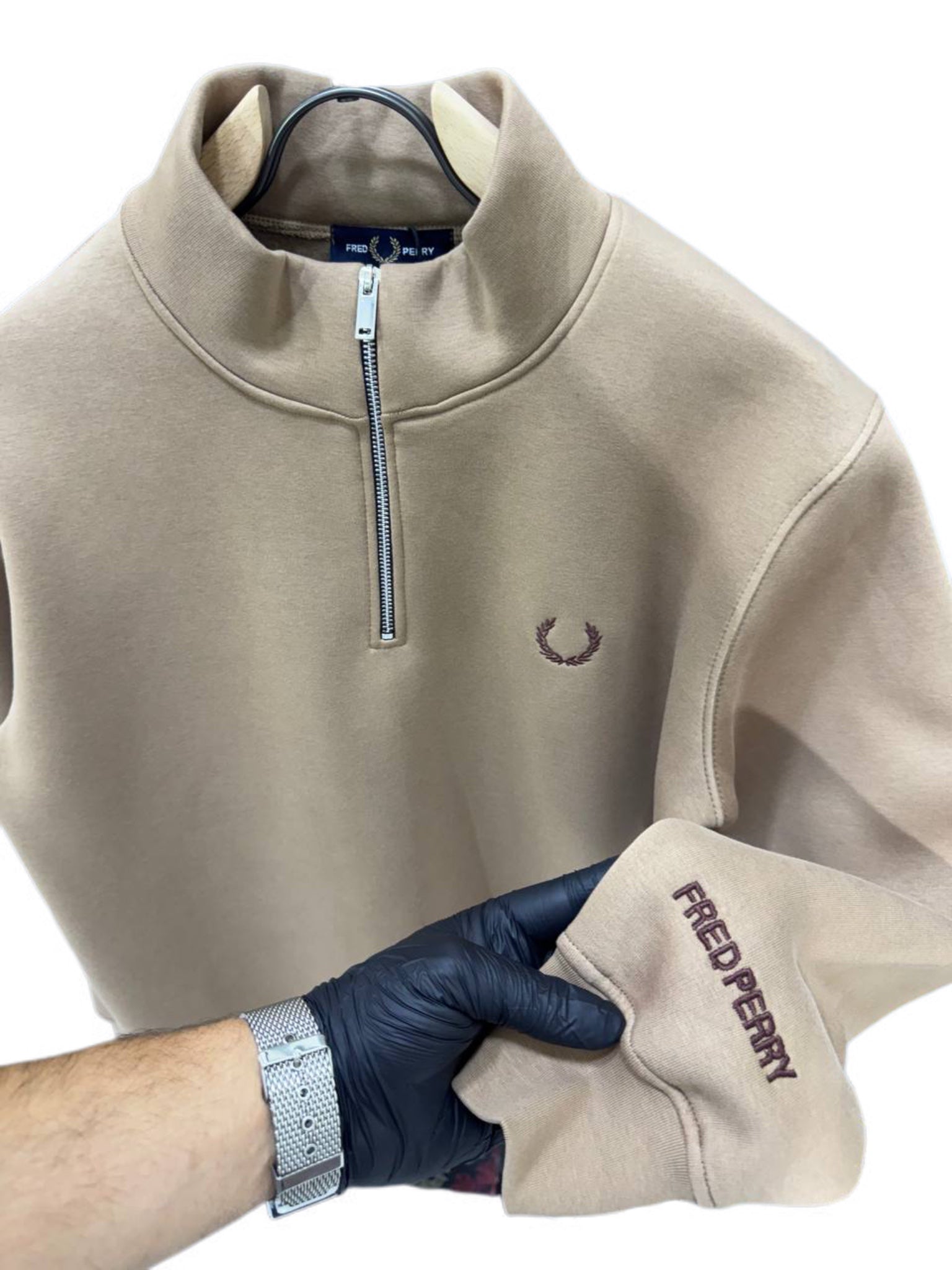 A premium half-zip sweatshirt