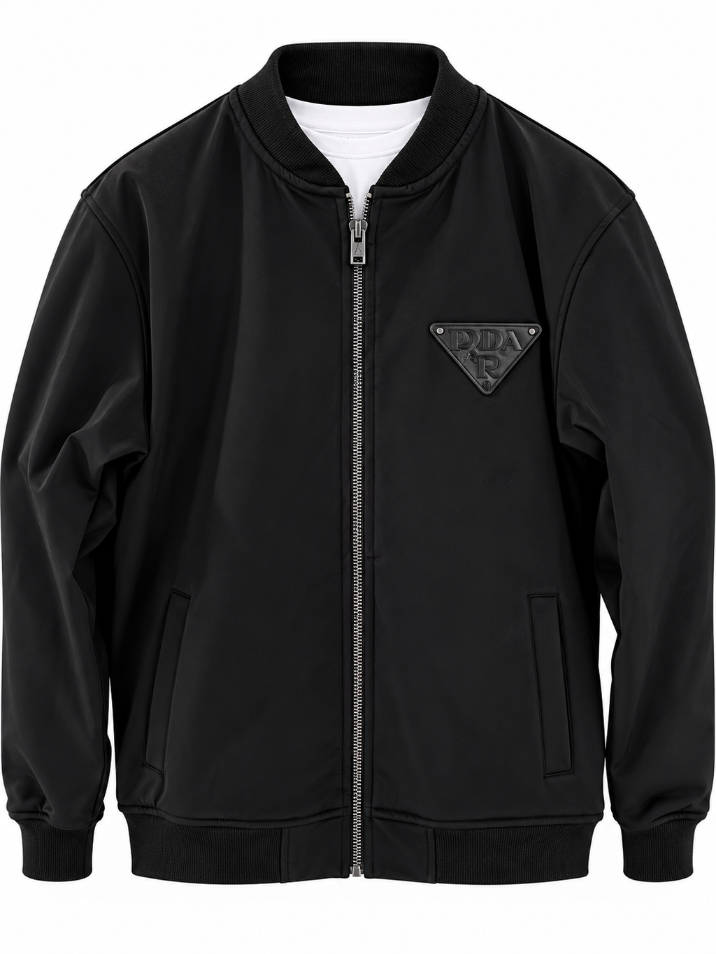 Men's Premium Textured Bomber Jacket – Black