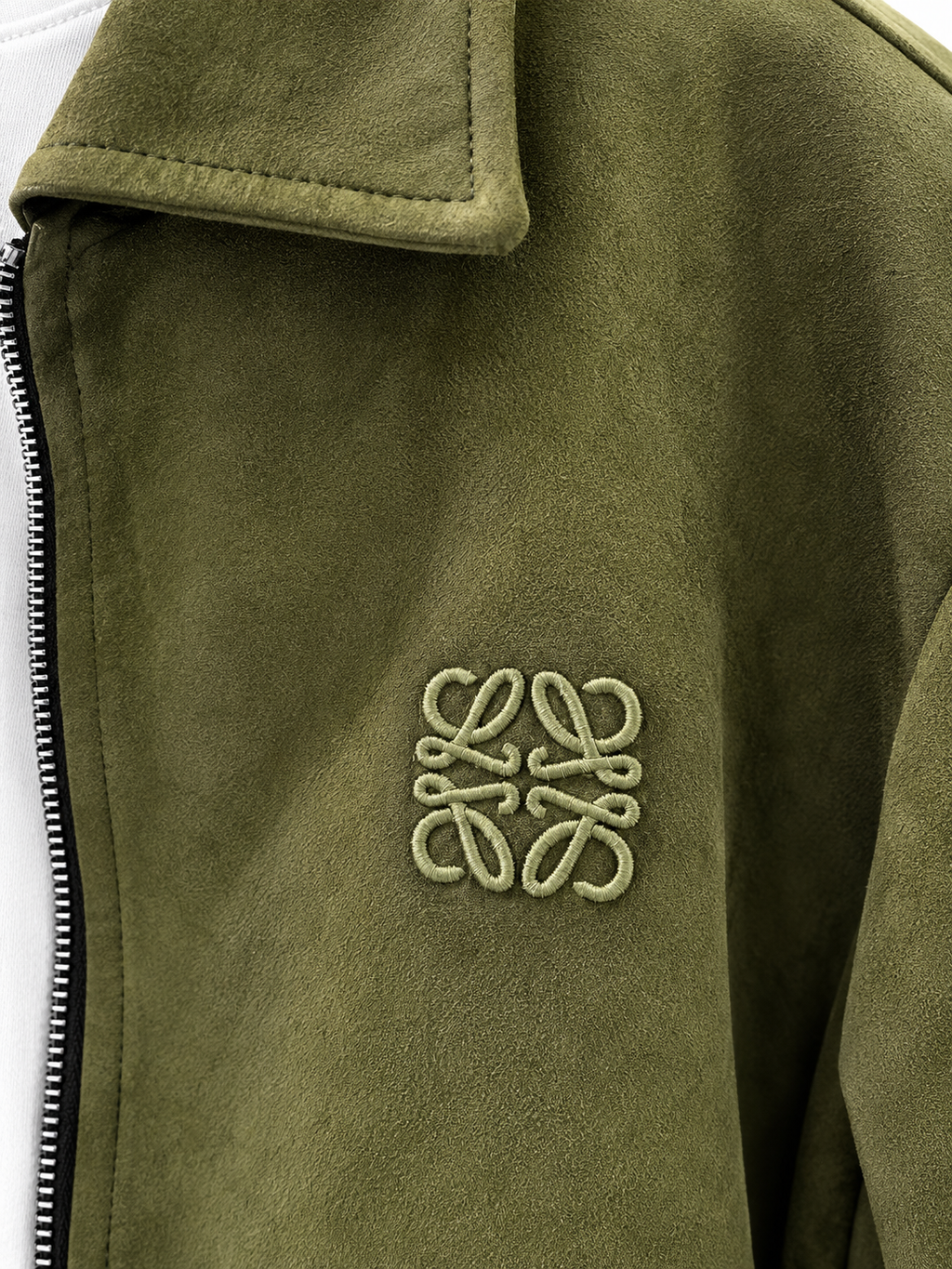 n's Premium Suede Zip-Up Jacket with Classic Collar