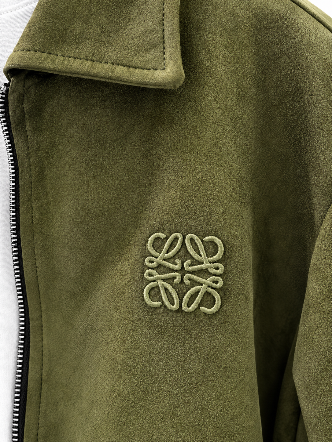n's Premium Suede Zip-Up Jacket with Classic Collar