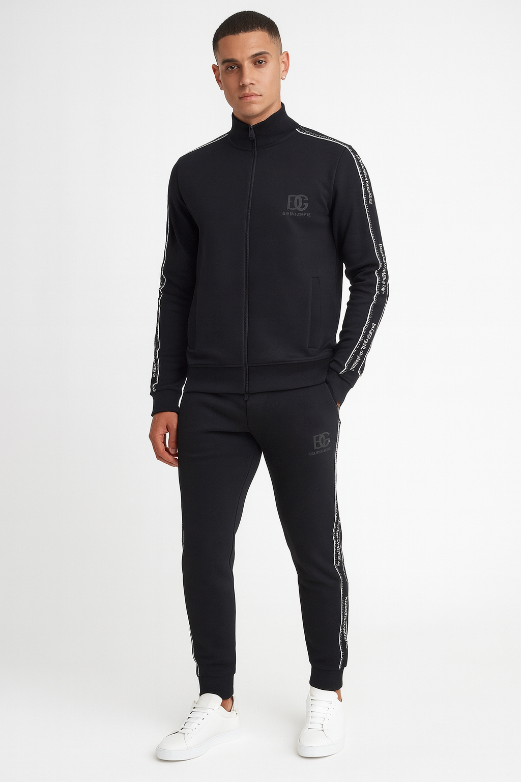 black tracksuit set
