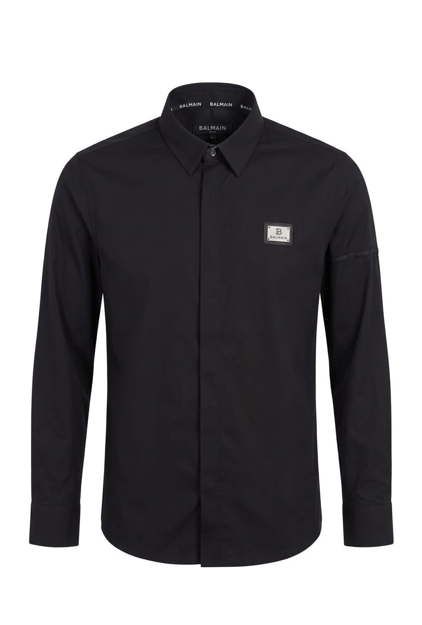 Men’s Premium Minimal Badge Shirt – Modern Luxury Fit