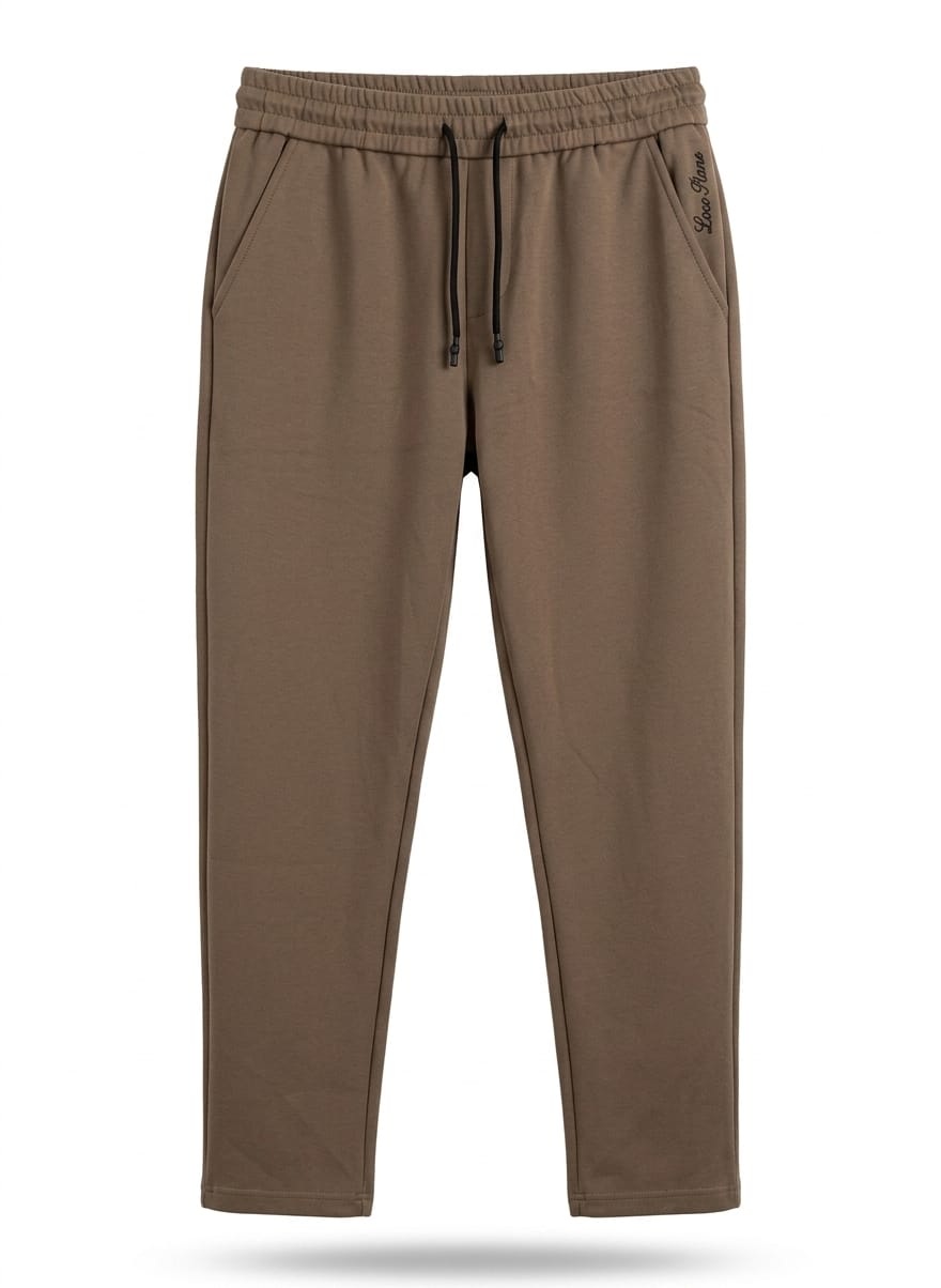 Premium Textured Jogger Pants – Coffee & Taupe
