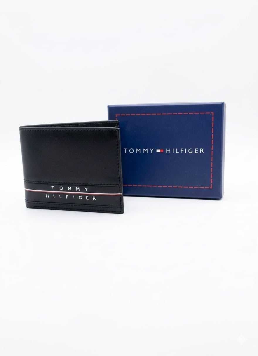 Premium Embossed Leather Wallet – Black