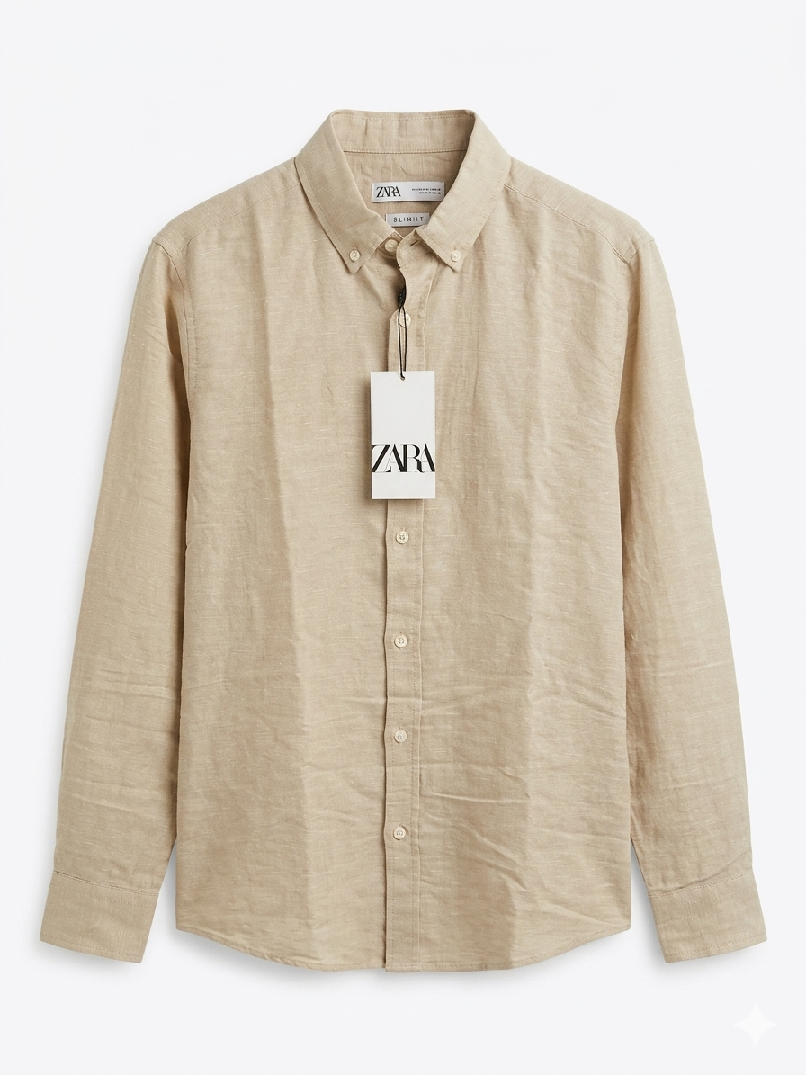 Premium Linen Long Sleeve Shirt – Slim Fit