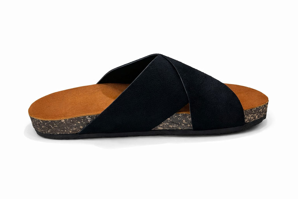 Suede Velcro Strap Sandal