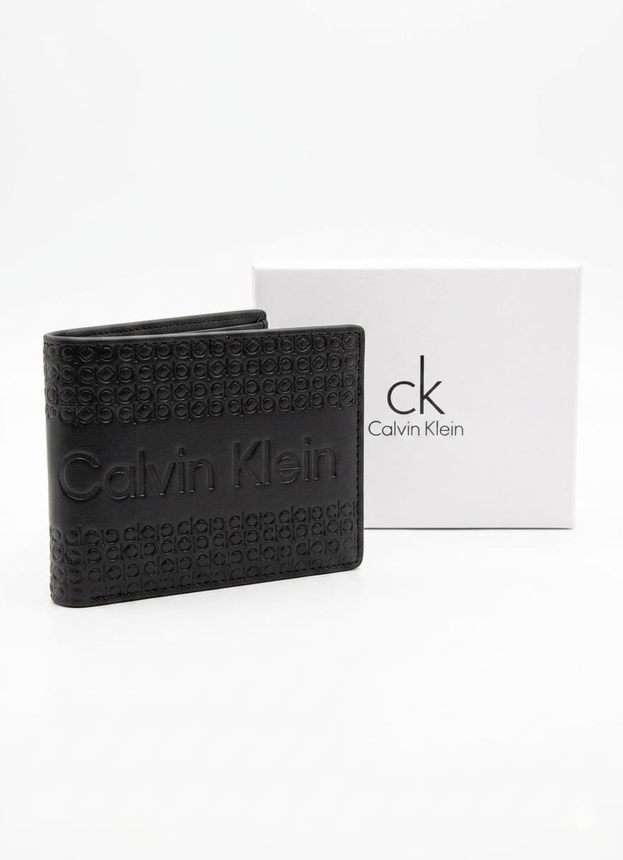 Premium Embossed Leather Wallet – Black