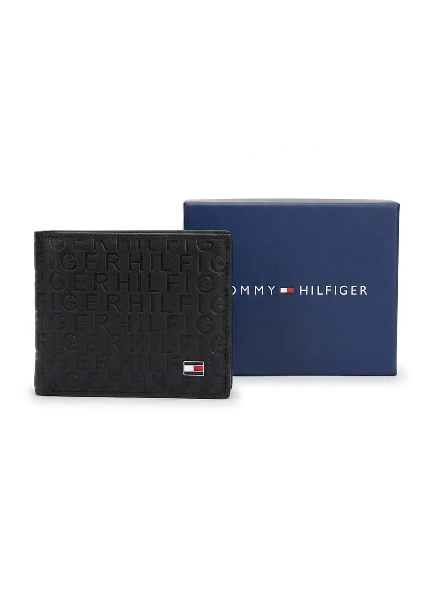 Premium Embossed Leather Wallet – Black