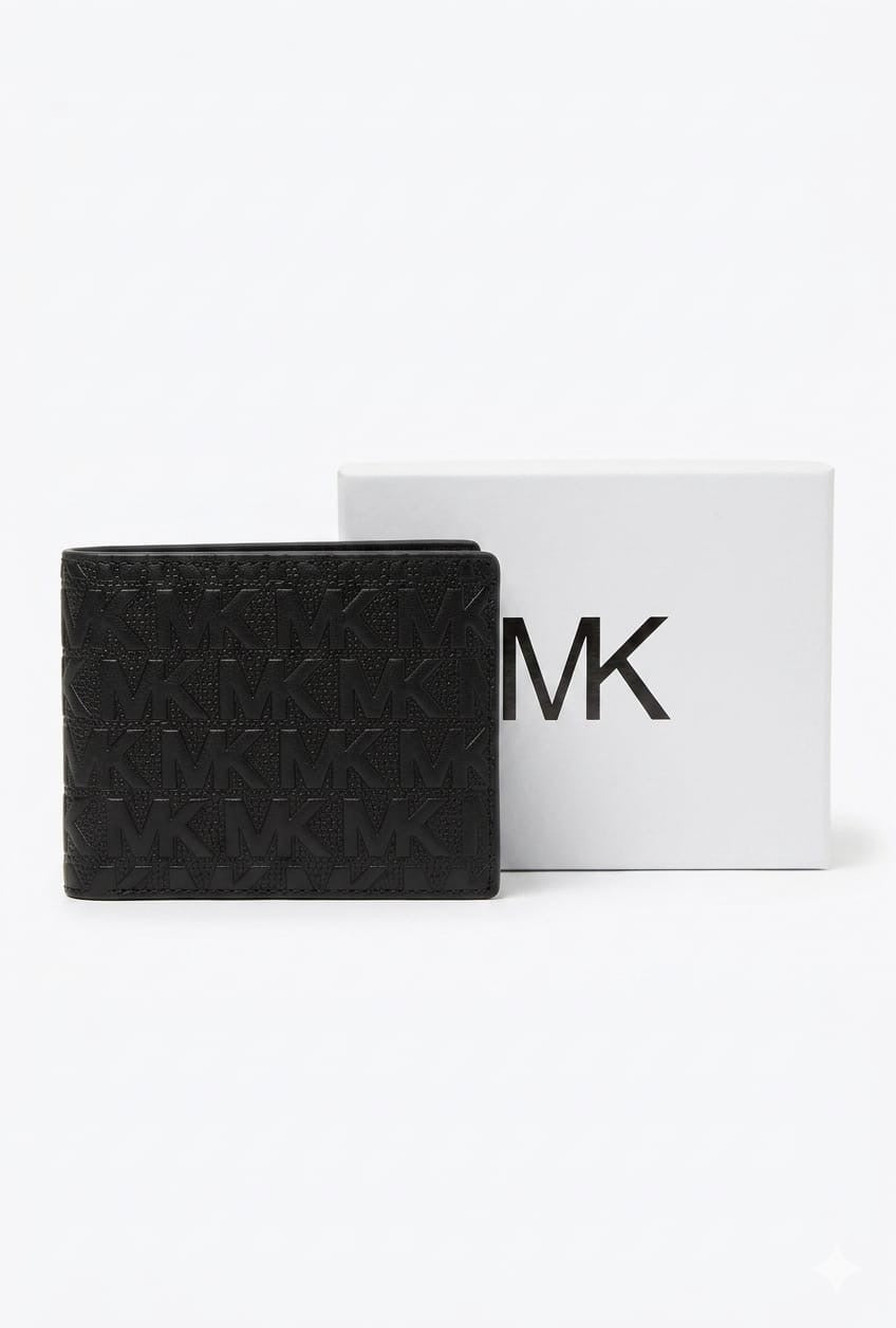 Premium Embossed Leather Wallet – Black