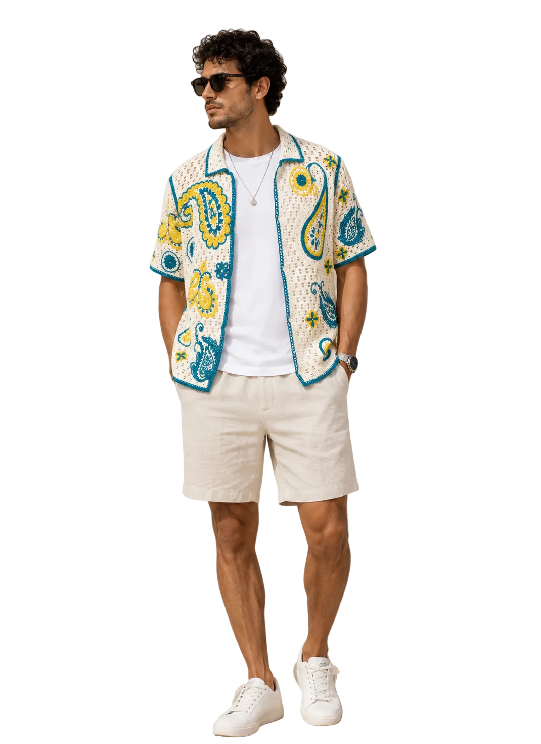 Paisley Crochet Knit Shirt