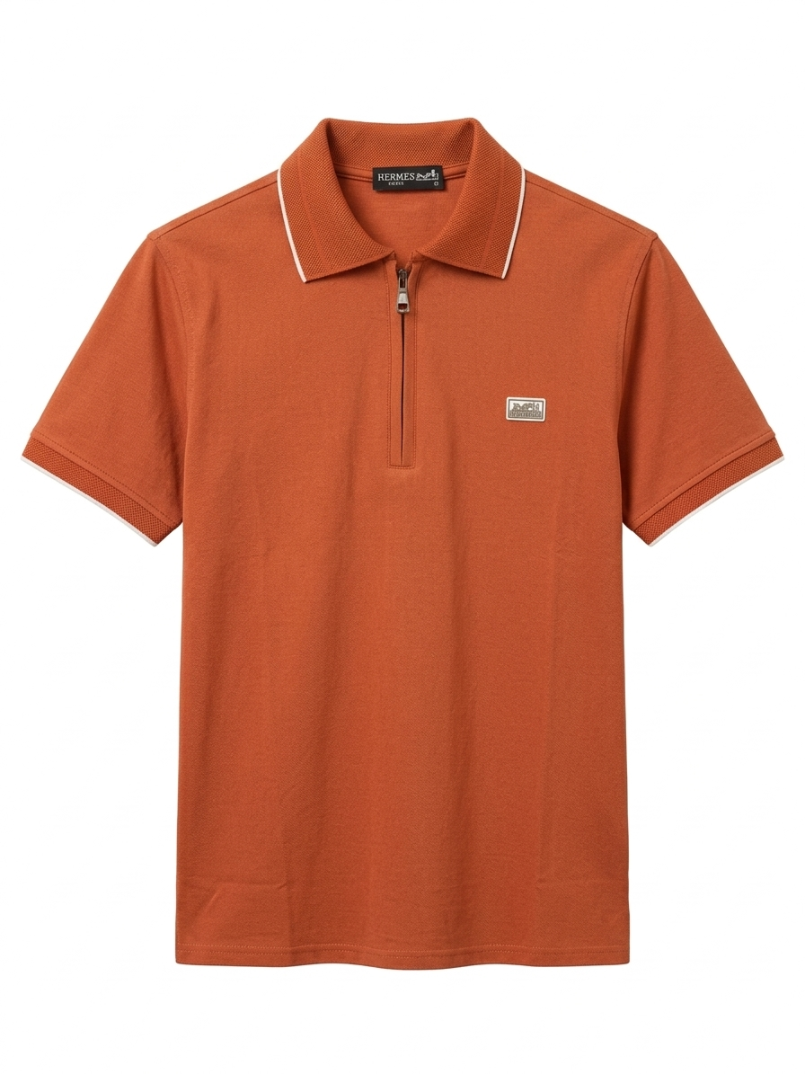 Men’s Slim Fit Zipper Polo – Premium Cotton