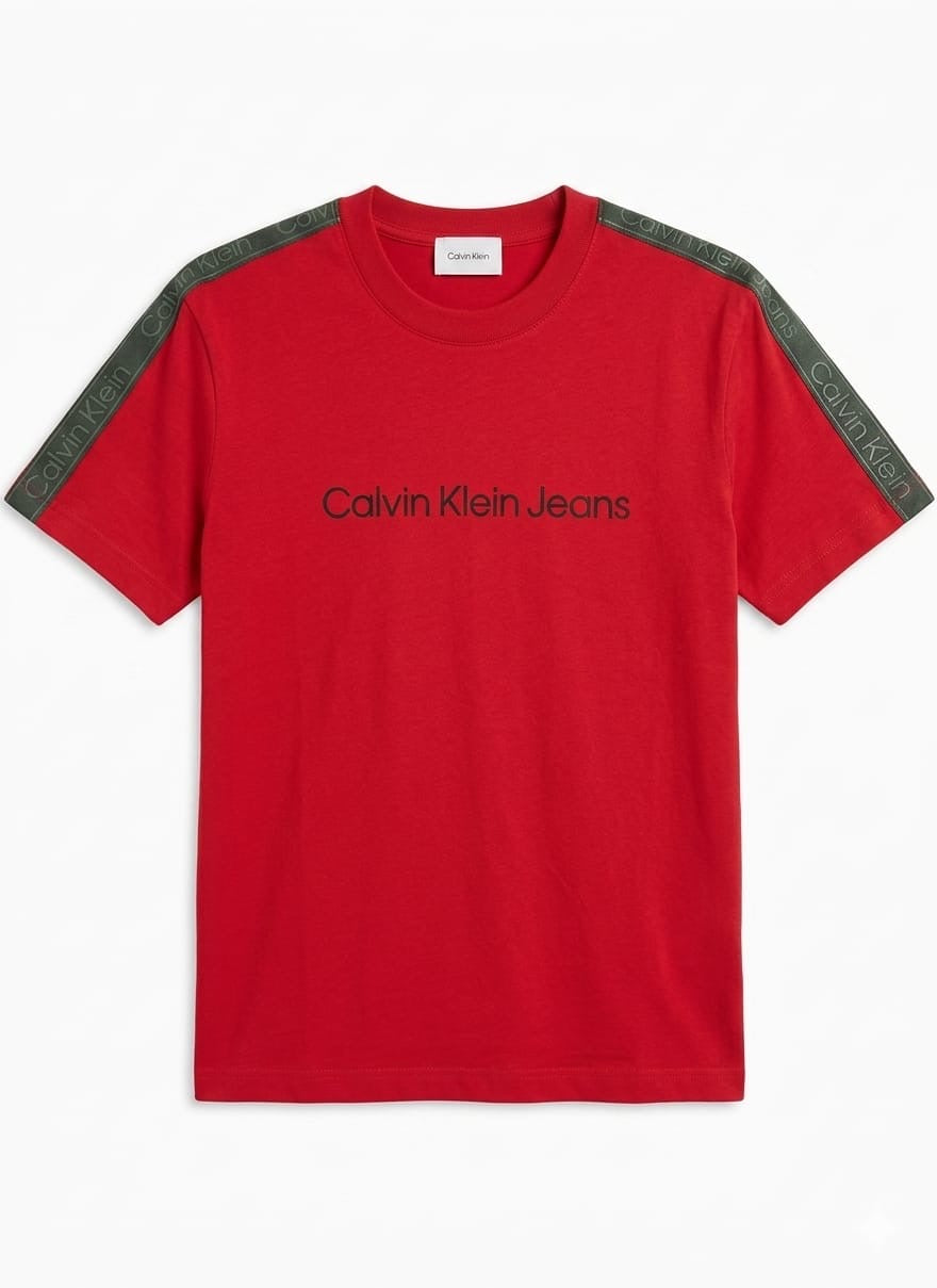 Men’s Premium Cotton T-Shirt – Clean Logo Print & Shoulder Tape Detail