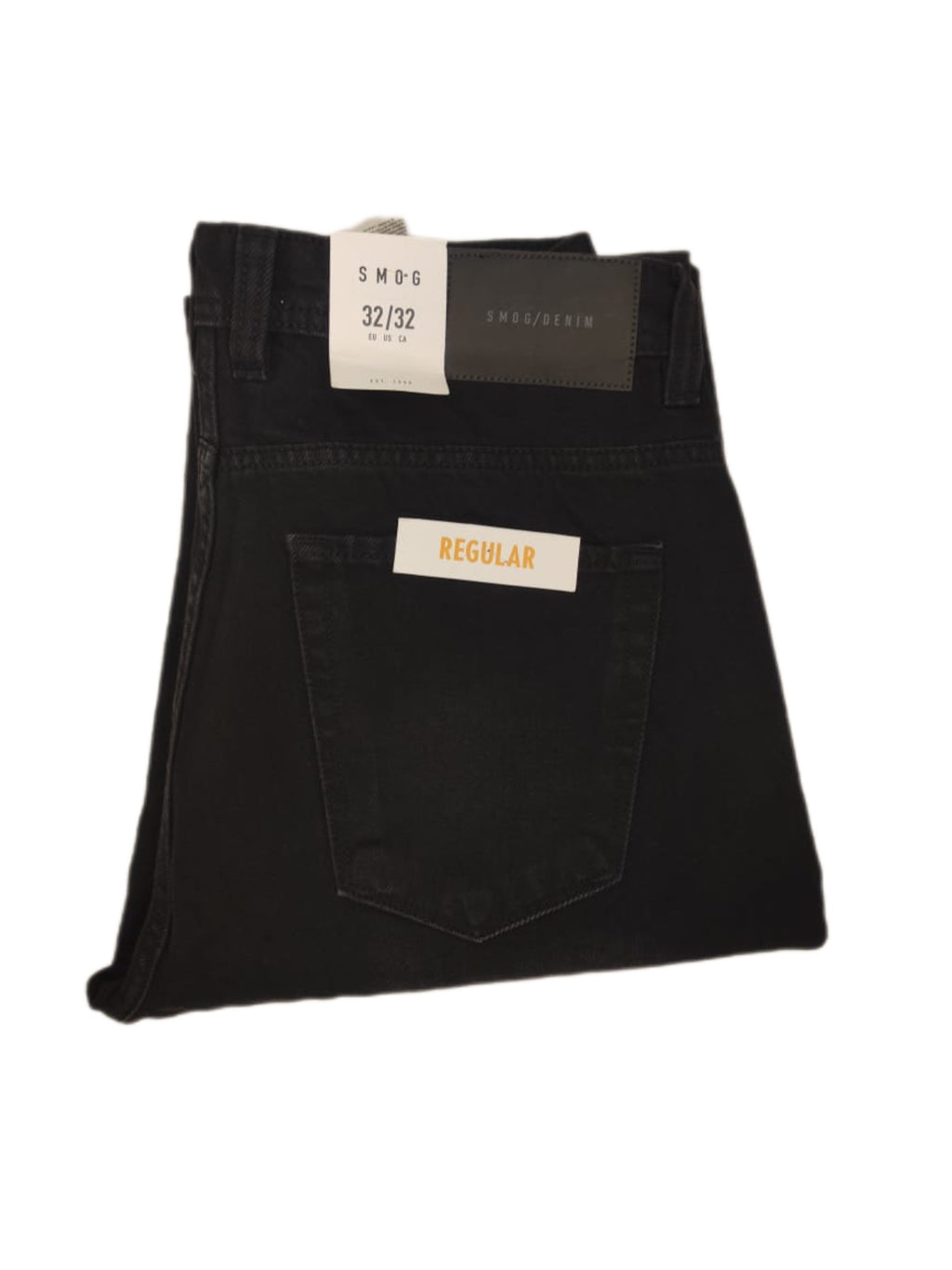 regular fit black denim jeans designed in a
