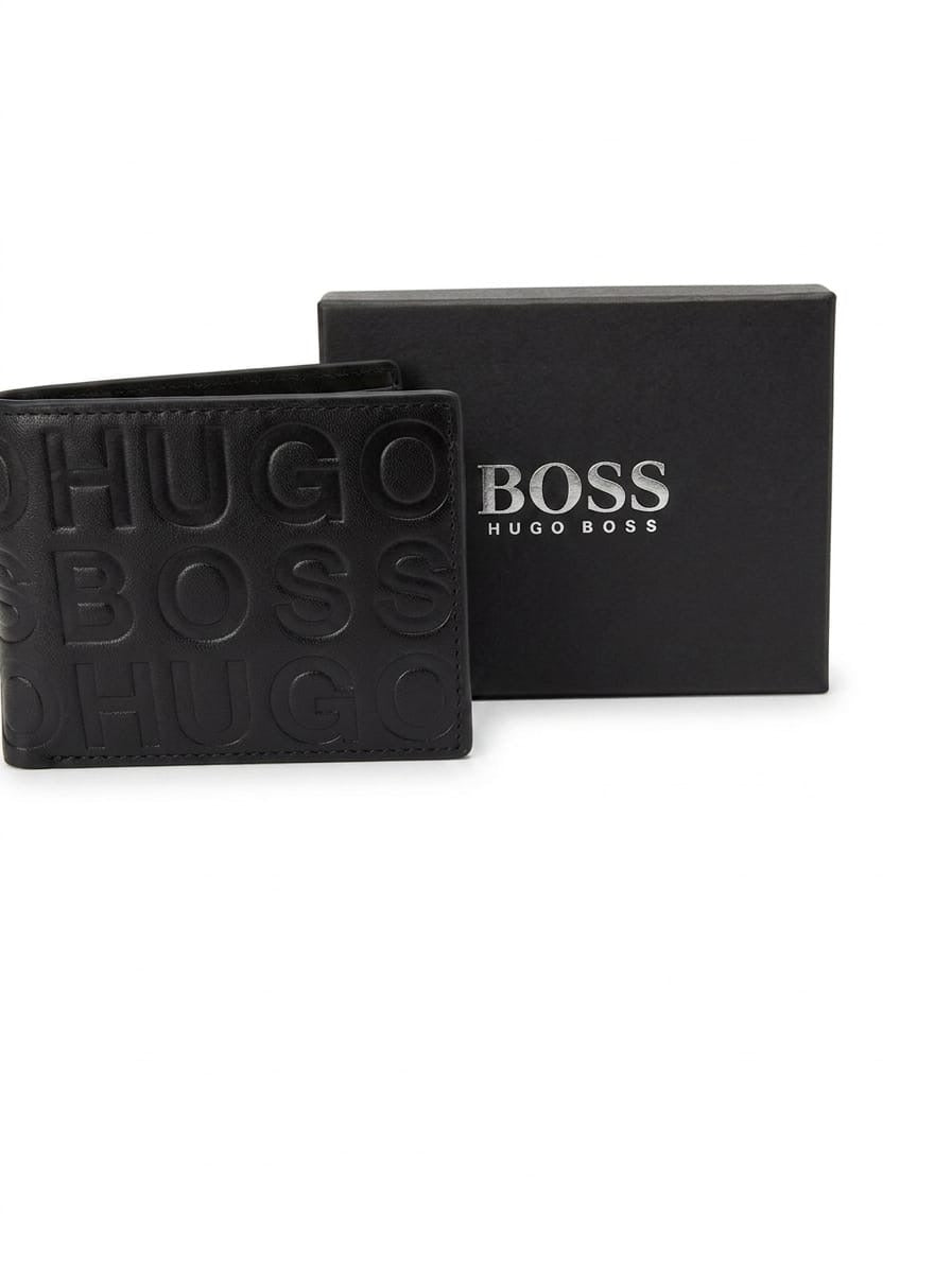 Premium Embossed Leather Wallet – Black