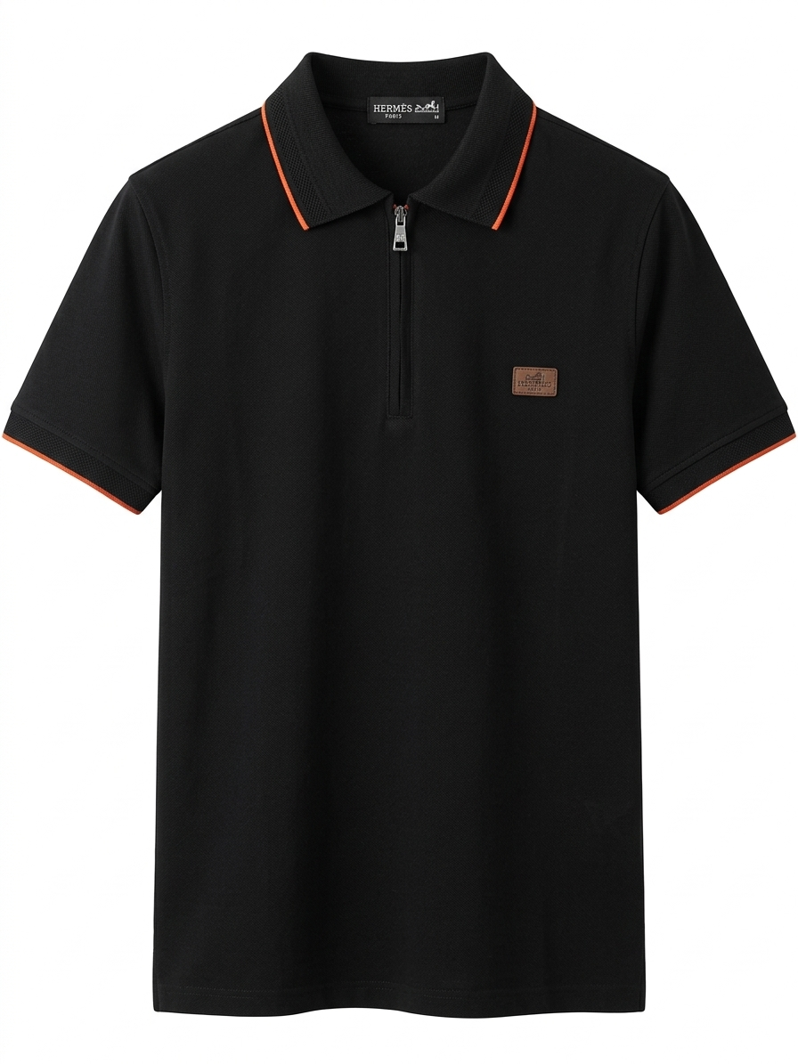 Men’s Slim Fit Zipper Polo – Premium Cotton