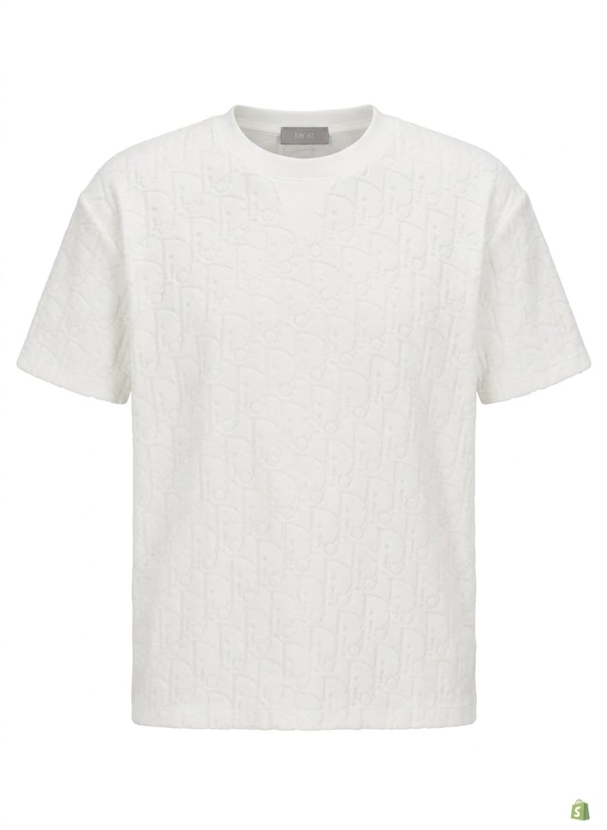 Men’s Premium Monogram Textured T-Shirt – Luxury Edition
