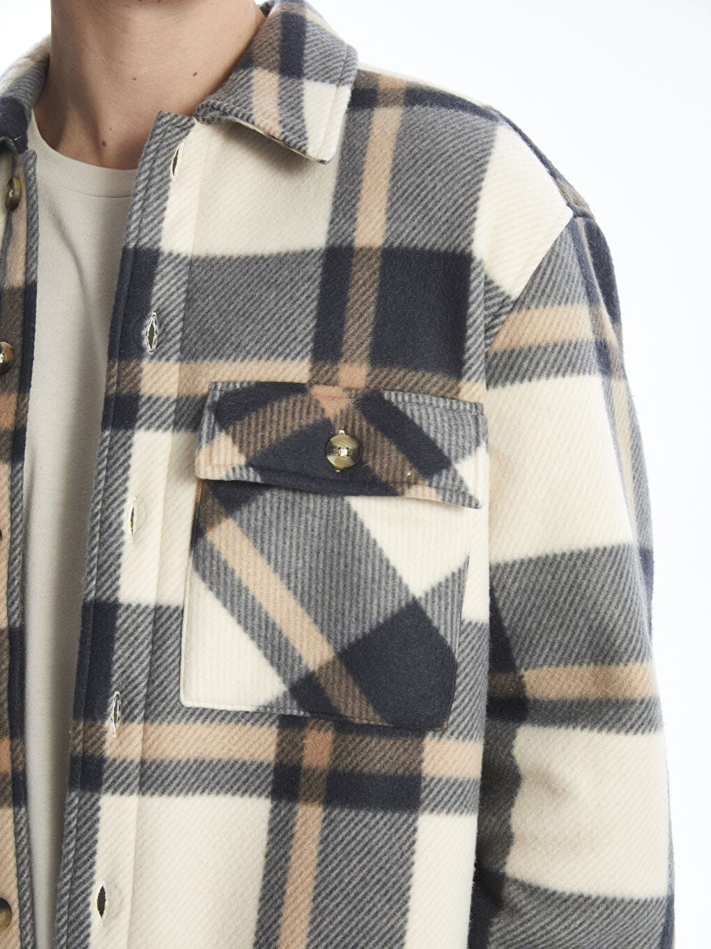 oversized checked shacket