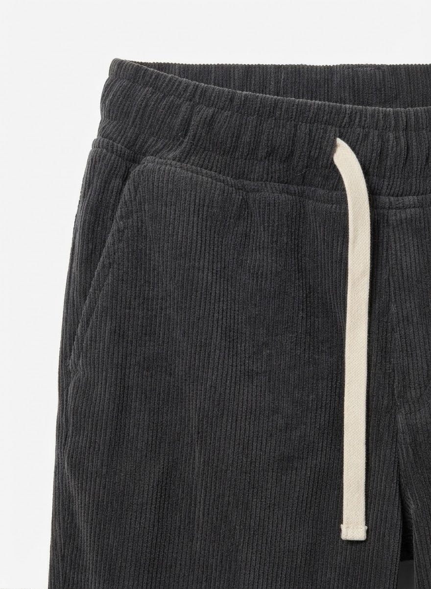 Men’s Corduroy Elastic Waist Trousers – Casual Fit Drawstring Pants