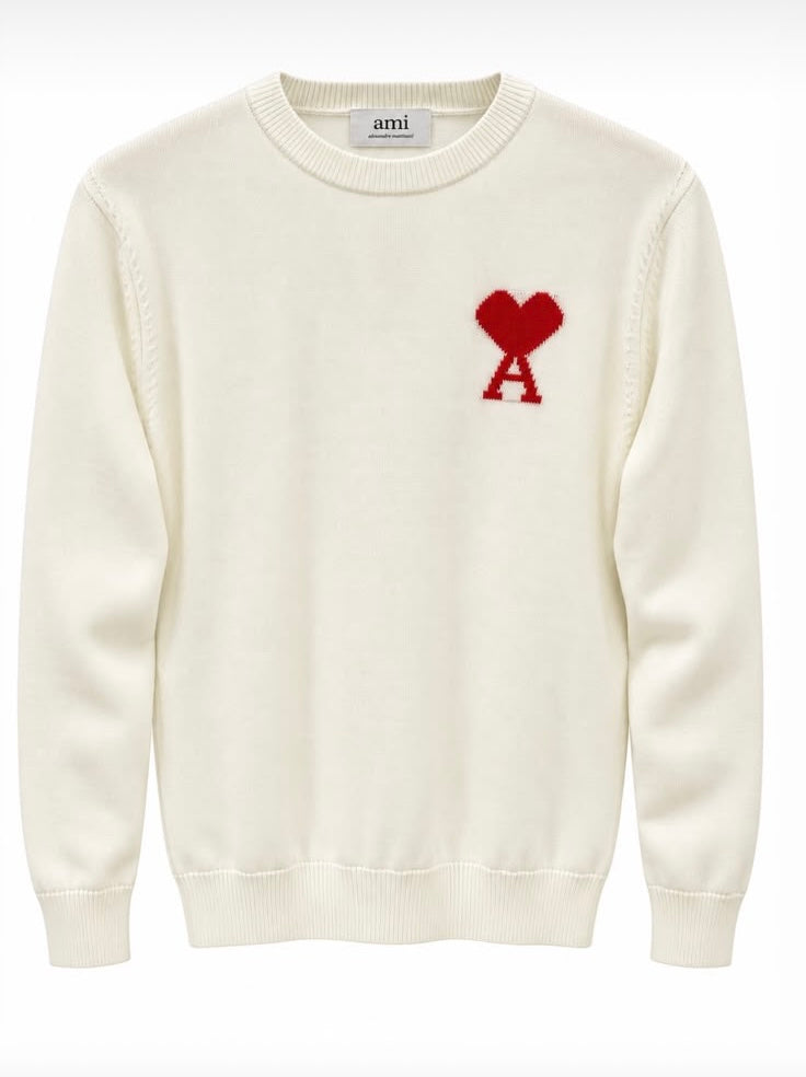 Classic Knit Sweatshirt with Heart Logo