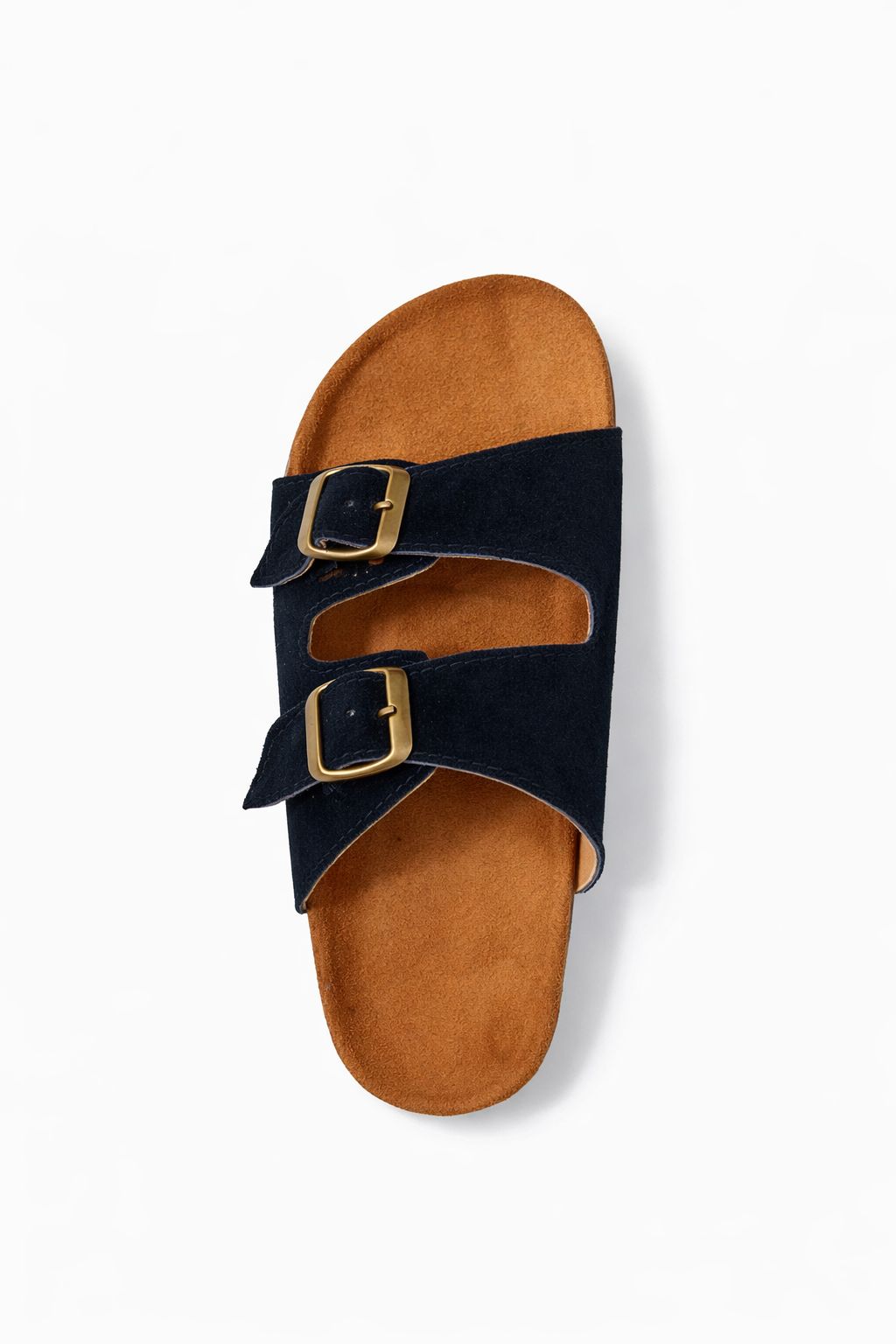 Suede Double Buckle Sandal