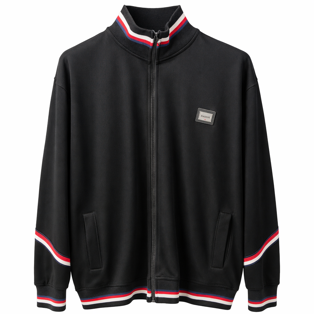 Premium Striped Tracksuit Set – Black Edition