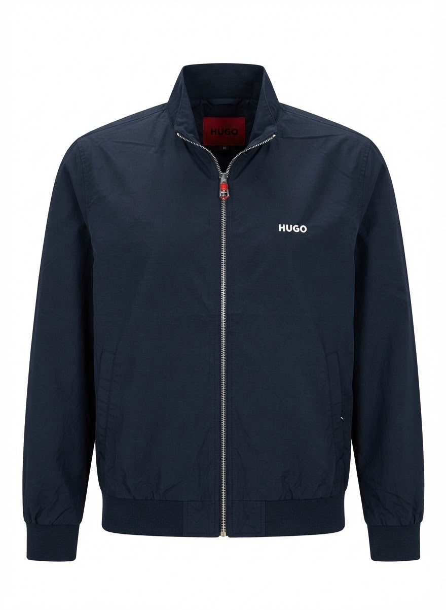 Men's Lightweight Zip-Up Bomber Jacket with Stand Collar