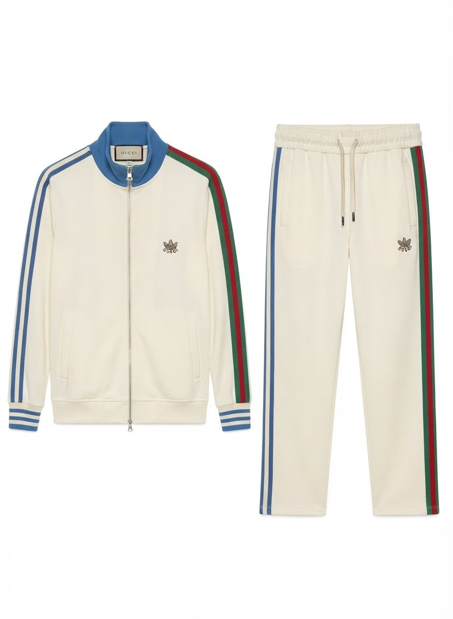 Men's 2-Piece Designer Tracksuit Set with Side Stripes