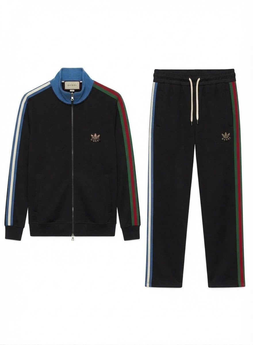 Men's 2-Piece Designer Tracksuit Set with Side Stripes